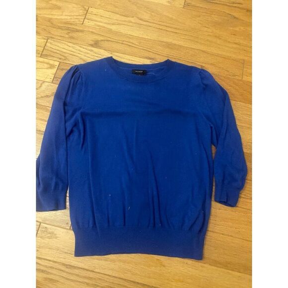 Halogen women's 3/4 puff sleeve crew neck knit sweater Blue Size S - Picture 1 of 8